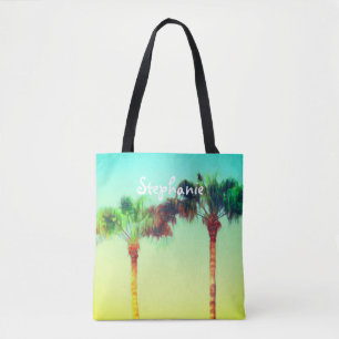 Bolso De Tela personalizado tropical palmeras de tote personaliz