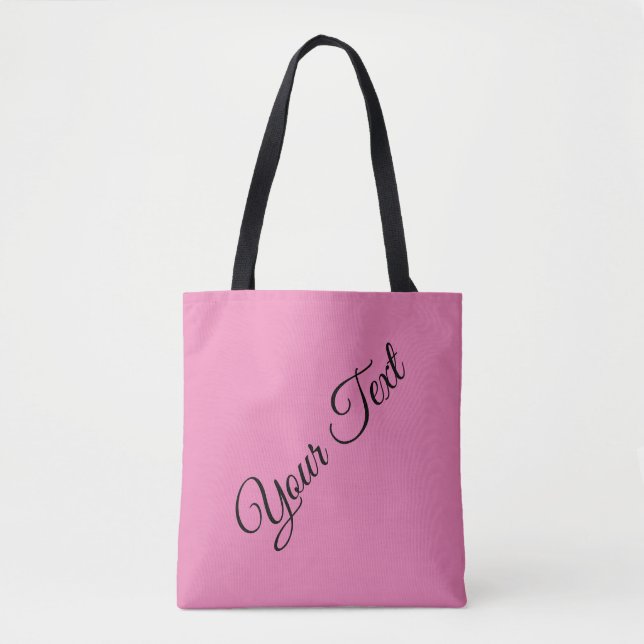 Bolso De Tela Personalizado Tus Propias Palabras Elegante Script (Anverso)