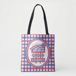 Bolso De Tela Personalizado USA 250–Marquesina Retro Patriótica