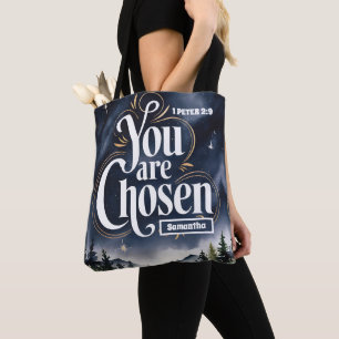 Bolso De Tela Personalizado Usted Es Elegida Mujer Cristiana