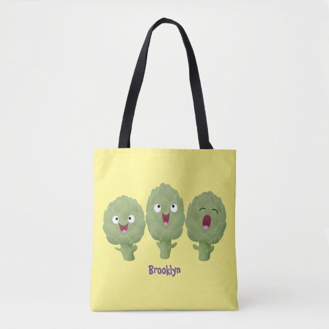 Bolso De Tela Personalizado vegetal de alcachofas de canto lindo (Anverso)