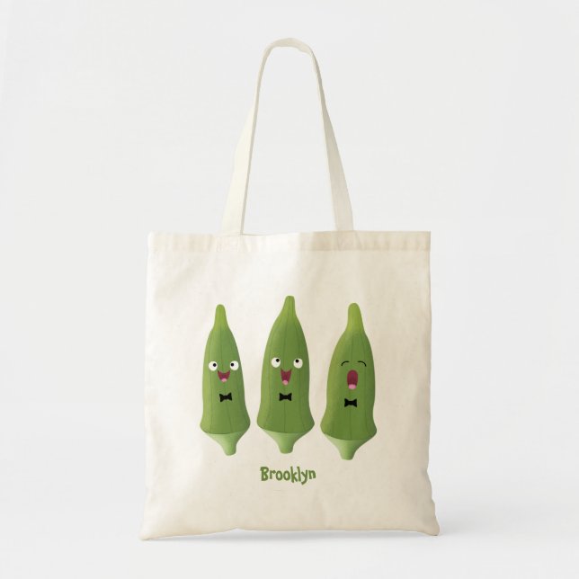 Bolso De Tela Personalizado vegetal de okra cantante (Frente)