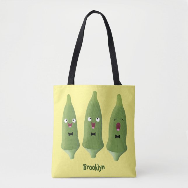 Bolso De Tela Personalizado vegetal de okra cantante (Anverso)