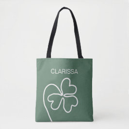 Bolso De Tela Personalizado verde de dibujo de la línea de la ho