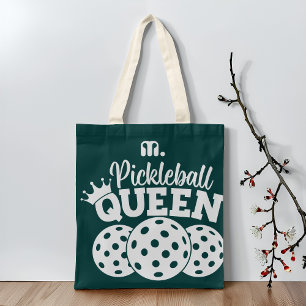 Bolso De Tela Personalizado verde Monograma Reina del baloncesto