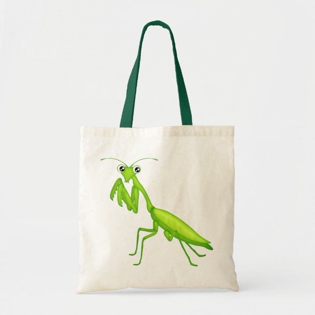 Bolso De Tela Personalizado Verde Rezando Mantis Canvas Tote Bag (Frente)