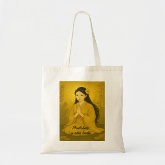Bolso De Tela Personalizado Zen Meditación Whimsical Art Mindnes