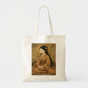 Bolso De Tela Personalizado Zen Meditación Whimsical Art Mindnes