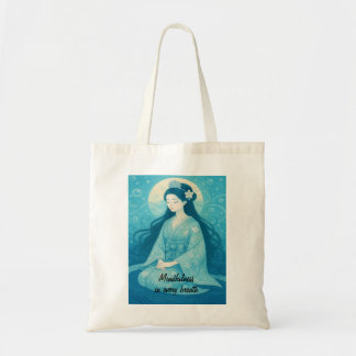 Bolso De Tela Personalizado Zen Meditación Whimsical Art Mindnes