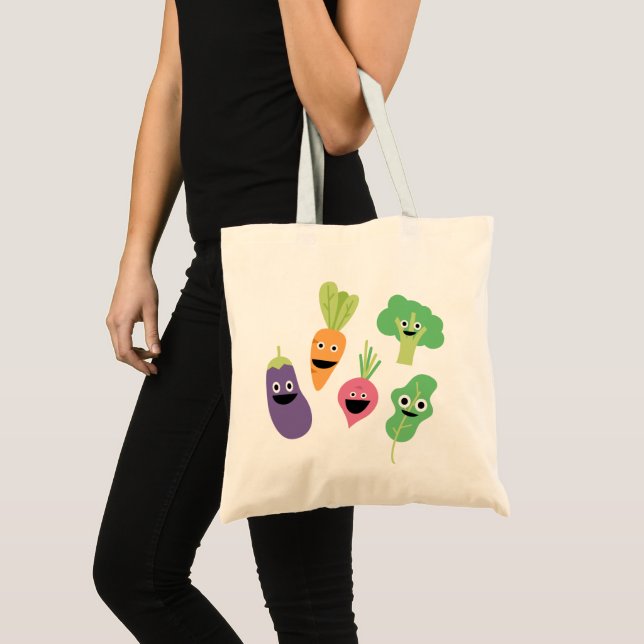 Bolso De Tela Personalizados felices de verduras (Anverso (producto))