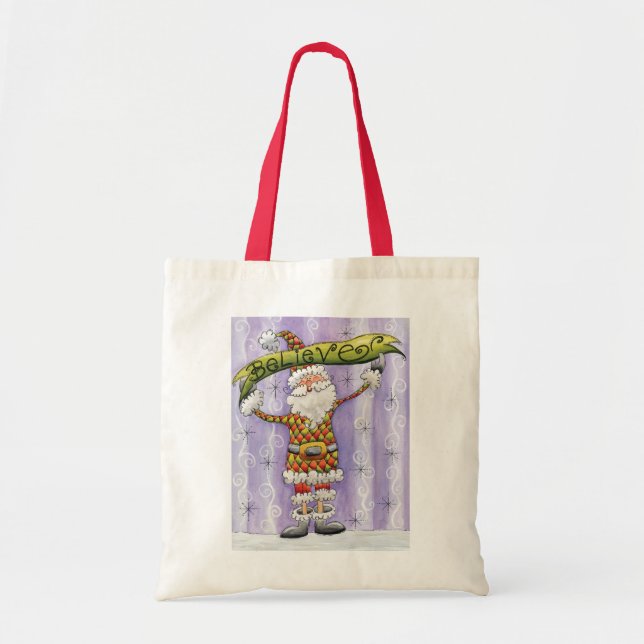 Bolso De Tela Personalizados Navidades, creo en Santa Claus (Frente)
