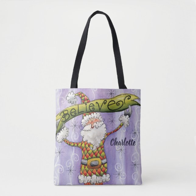 Bolso De Tela Personalizados Navidades, creo en Santa Claus (Anverso)