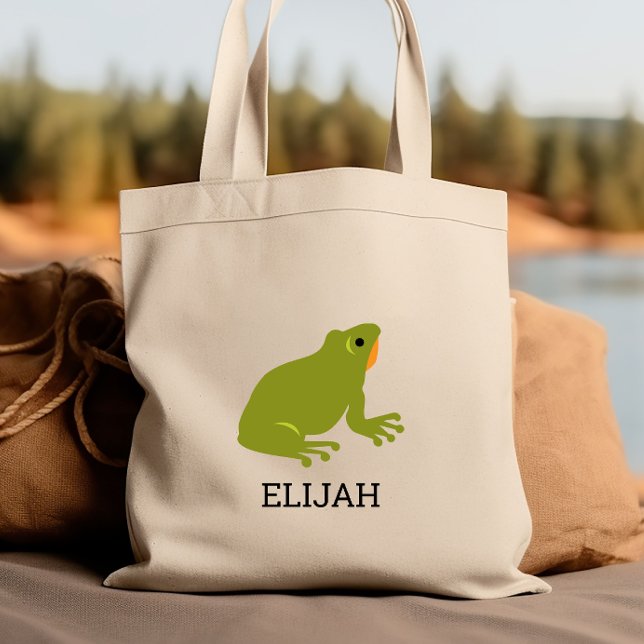 Bolso De Tela Personalizados niños de rana verde dulce (Subido por el creador)