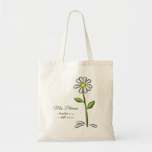 Bolso De Tela Personalizar, agradecimiento a un maestro, Flor re