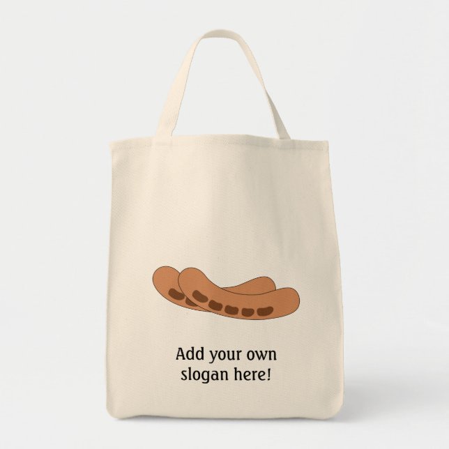Bolso De Tela Personalizar de este gráfico de salchichas (Frente)