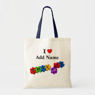 Bolso De Tela PERSONALIZAR de rompecabezas de colores multicolor