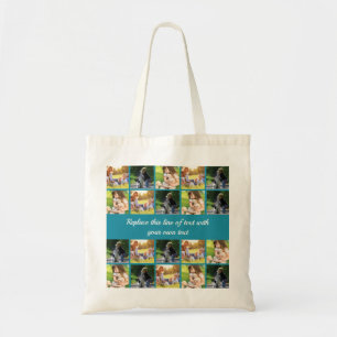 Bolso De Tela Personalizar el collage de fotografías y el texto