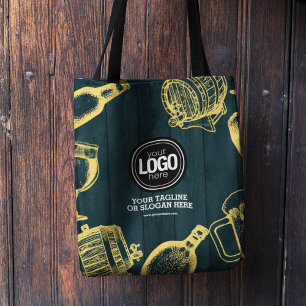 Bolso De Tela Personalizar el tema de la Cervecería Verde Oscura