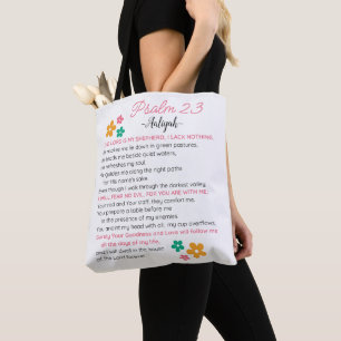 Bolso De Tela Personalizar Flores De Escritura Biblia De Salmo 2