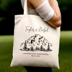 Bolso De Tela Personalizar invitado Boda Boda de montaña