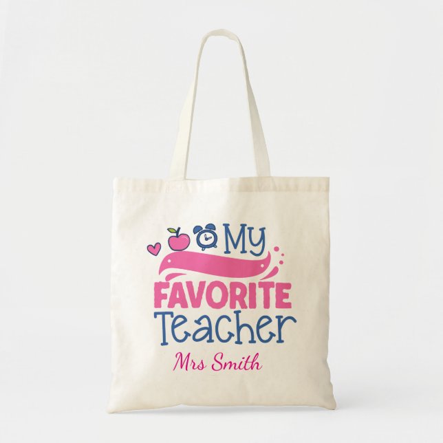 Bolso De Tela Personalizar Nombre Mi Profesor Favorito (Frente)