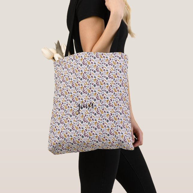 Bolso De Tela Personalizar Patrón Botánico (Detalle)