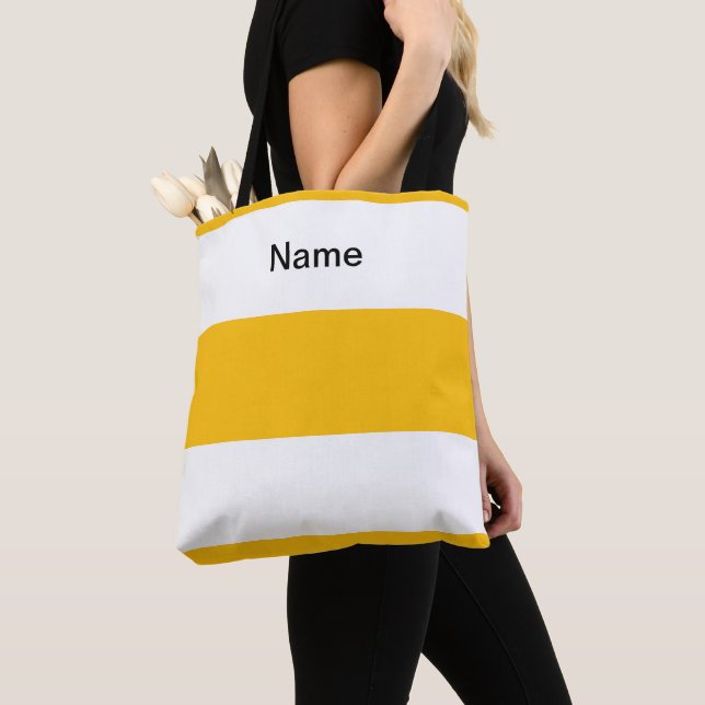 Bolso De Tela Personalize Classic Lemon Yellow +  White Stripes (Detalle)