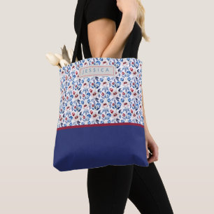 Bolso De Tela Personalized Aesthetic Patriotic Wildflowers