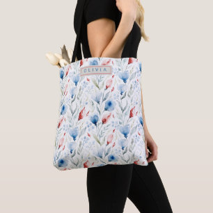 Bolso De Tela Personalized Aesthetic Patriotic Wildflowers