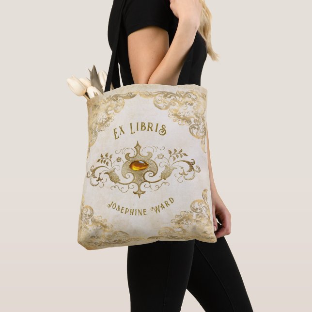 Bolso De Tela Personalized Antique Book Inspired Polyester (Detalle)