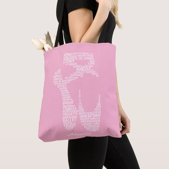 Bolso De Tela Personalized Ballet Shoe Typography  (Subido por el creador)