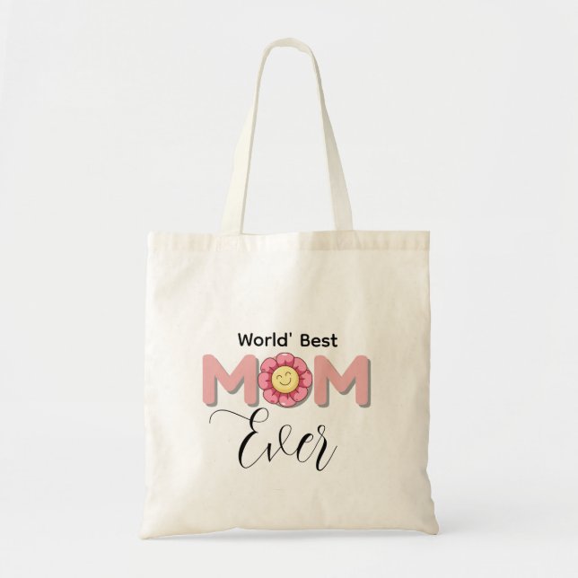 Bolso De Tela Personalized Best Mom Ever Tote Bag  Gift  (Frente)