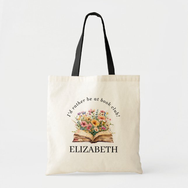 Bolso De Tela personalized book club watercolor book (Frente)