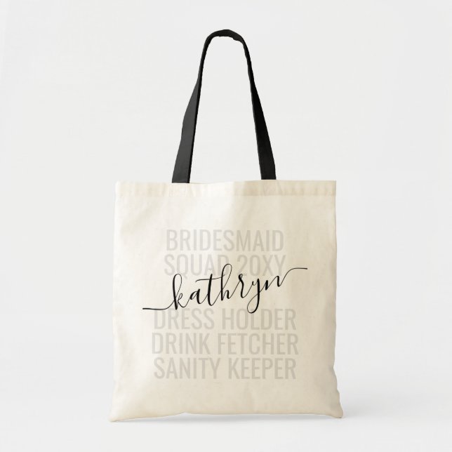Bolso De Tela Personalized Bridesmaid Name Custom  Tote Bag (Frente)