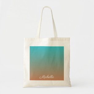 Bolso De Tela Personalized brown and blue ombre