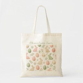 Bolso De Tela Personalized Bunny Watercolor Easter Egg Hunt Tote