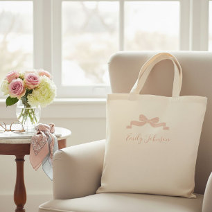 Bolso De Tela Personalized children's tote bag with bow for kids