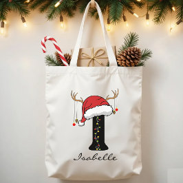 Bolso De Tela Personalized Christmas Monogram Tote Bag for Her