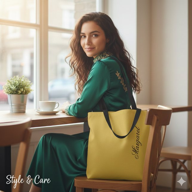 Bolso De Tela Personalized Custom Name Designer Metallic Gold (Personalized Custom Name Designer Metallic Gold Tote Bag)