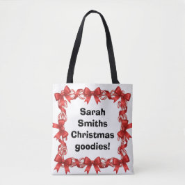 Bolso De Tela Personalized Cute Candy Canes & Ribbons -