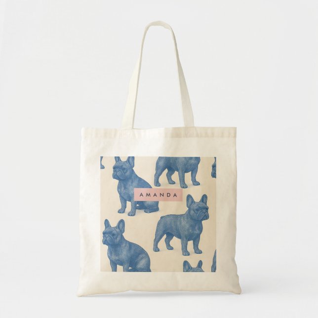 Bolso De Tela Personalized Cute French Bulldog (Frente)