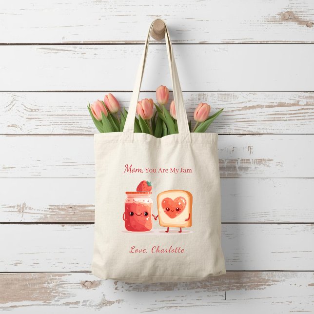 Bolso De Tela Personalized Cute Strawberry Jam Mothers Day Gift (Subido por el creador)