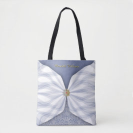 Bolso De Tela Personalized Dusty Blue Jewel Textile Illusion