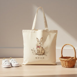 Bolso De Tela Personalized Easter Bunny Tote Bag with Name
