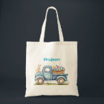 Bolso De Tela Personalized Easter Tote for Kids<br><div class="desc">Make this Easter extra special with a personalized Easter tote for kids! Featuring an adorable Easter Bunny and a vintage pickup truck illustration, this tote is perfect for egg hunts, carrying goodies, or just as a fun spring accessory. You can add your child's name for that extra personal touch! Durable,...</div>