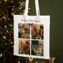 Personalized Family Christmas Photos Tote Bag