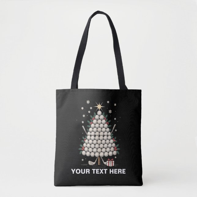 Bolso De Tela Personalized Golf Christmas Tree Equipment Family (Anverso)