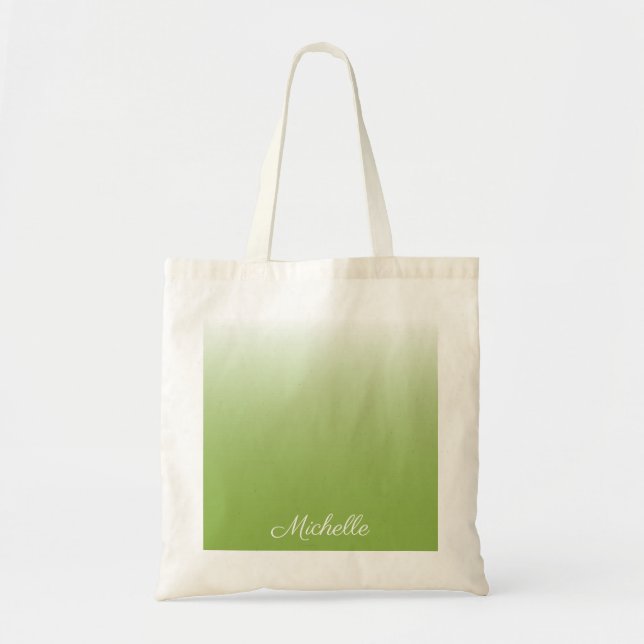 Bolso De Tela Personalized gradient ombre greenery green (Frente)