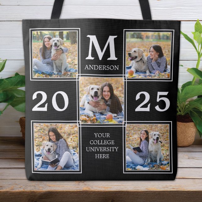 Bolso De Tela Personalized Graduate Monogram Photo Collage (Subido por el creador)