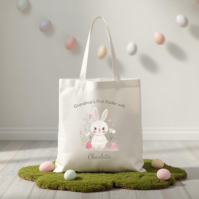 Bolso De Tela Personalized Grandma’s First Easter Tote Bag (Subido por el creador)